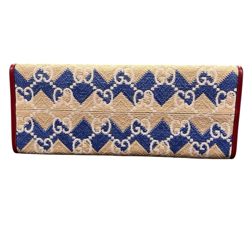 GUCCI
Raffia GG Monogram Hamptons Tote Bag Beige Blue - Picture 8 of 11